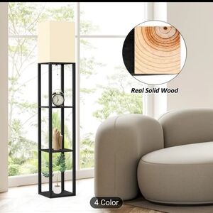 Column Floor Lamp With Shelves
